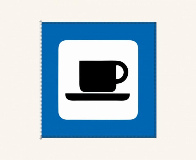 Flagg med enkel servering service symbol. 