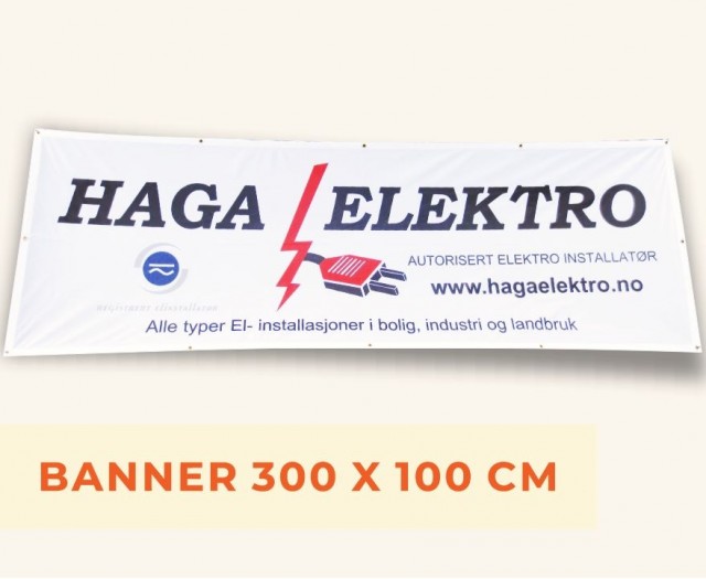 Reklamebanner på 3 x 1 meter 