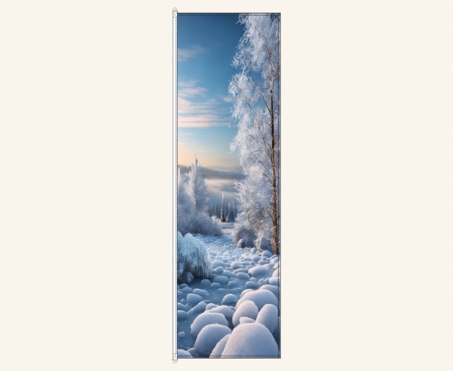 Flagg med stemningsfullt vintermotiv 
