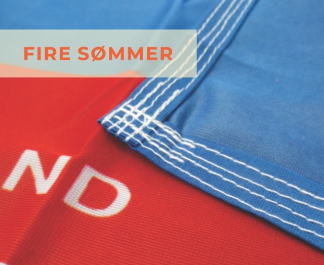 Reklameflagg med fire kantsømmer 